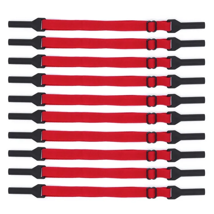 10pcs Short Style Glasses Non-Slip Rope Adjustable Elastic Sports Legs Anti-Drop Fixed Strap(Big Red)