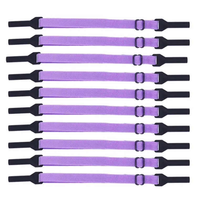 10pcs Short Style Glasses Non-Slip Rope Adjustable Elastic Sports Legs Anti-Drop Fixed Strap(Light Purple)