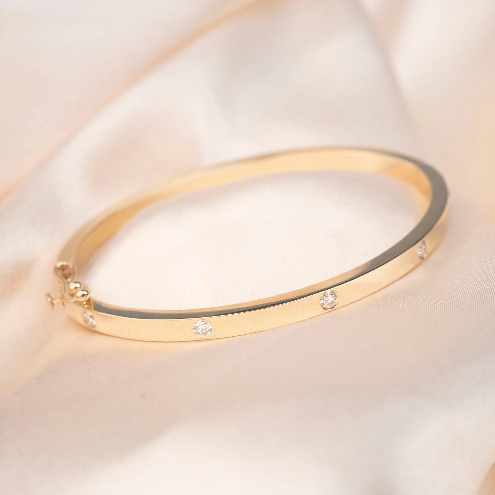 14K Diamond Eternity Bangle