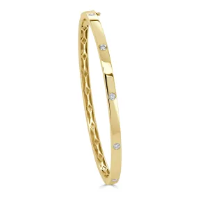 14K Gold & Diamond Bangle - 0.30ct