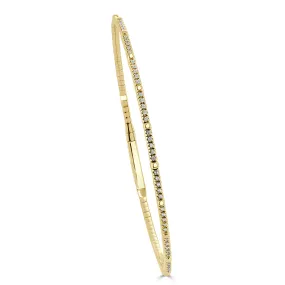 14K Gold & Diamond Flexible Bangle - 0.26ct