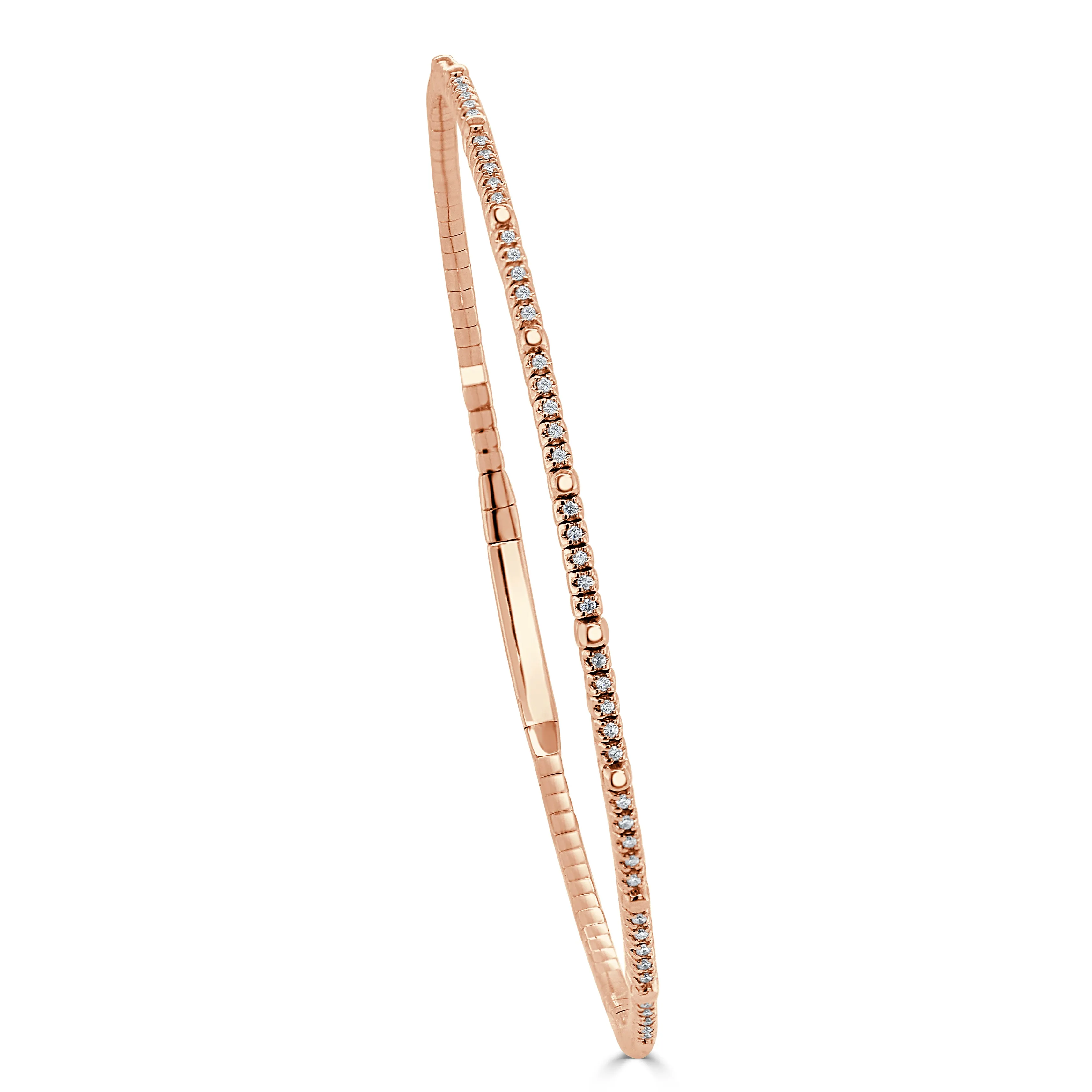 14K Gold & Diamond Flexible Bangle - 0.26ct