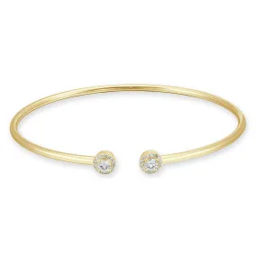 14k Gold & Diamond Flexible Bangle - 0.29ct