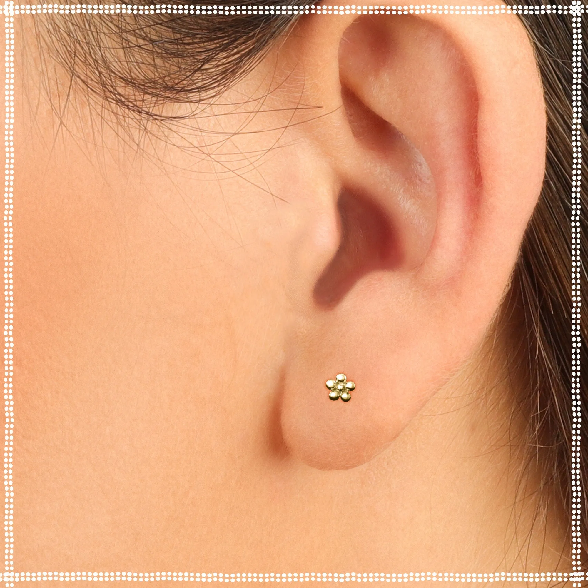 14k Gold Dainty Stud Earrings | Hippie Heart