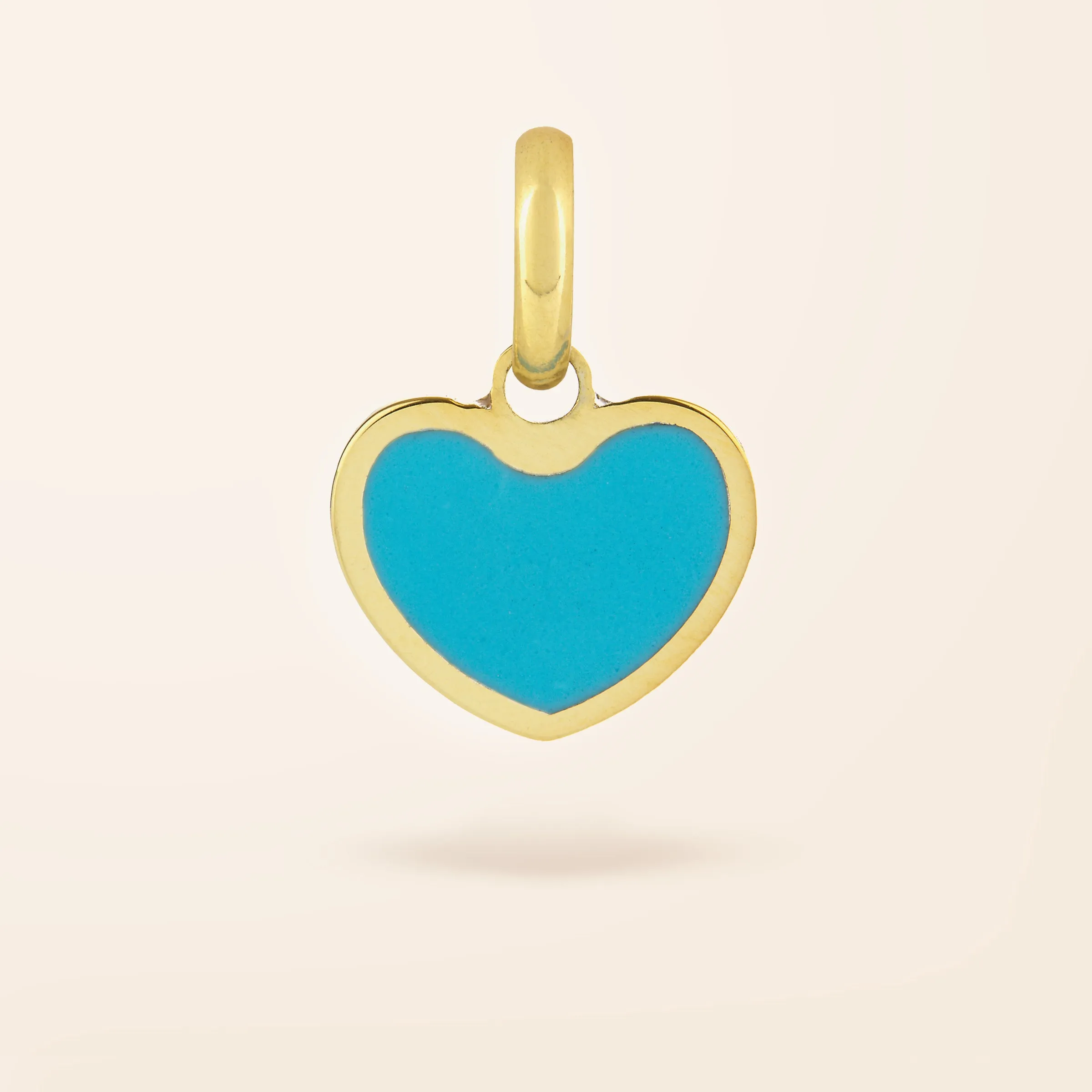 14K Gold Inlay Heart Charm