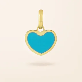 14K Gold Inlay Heart Charm