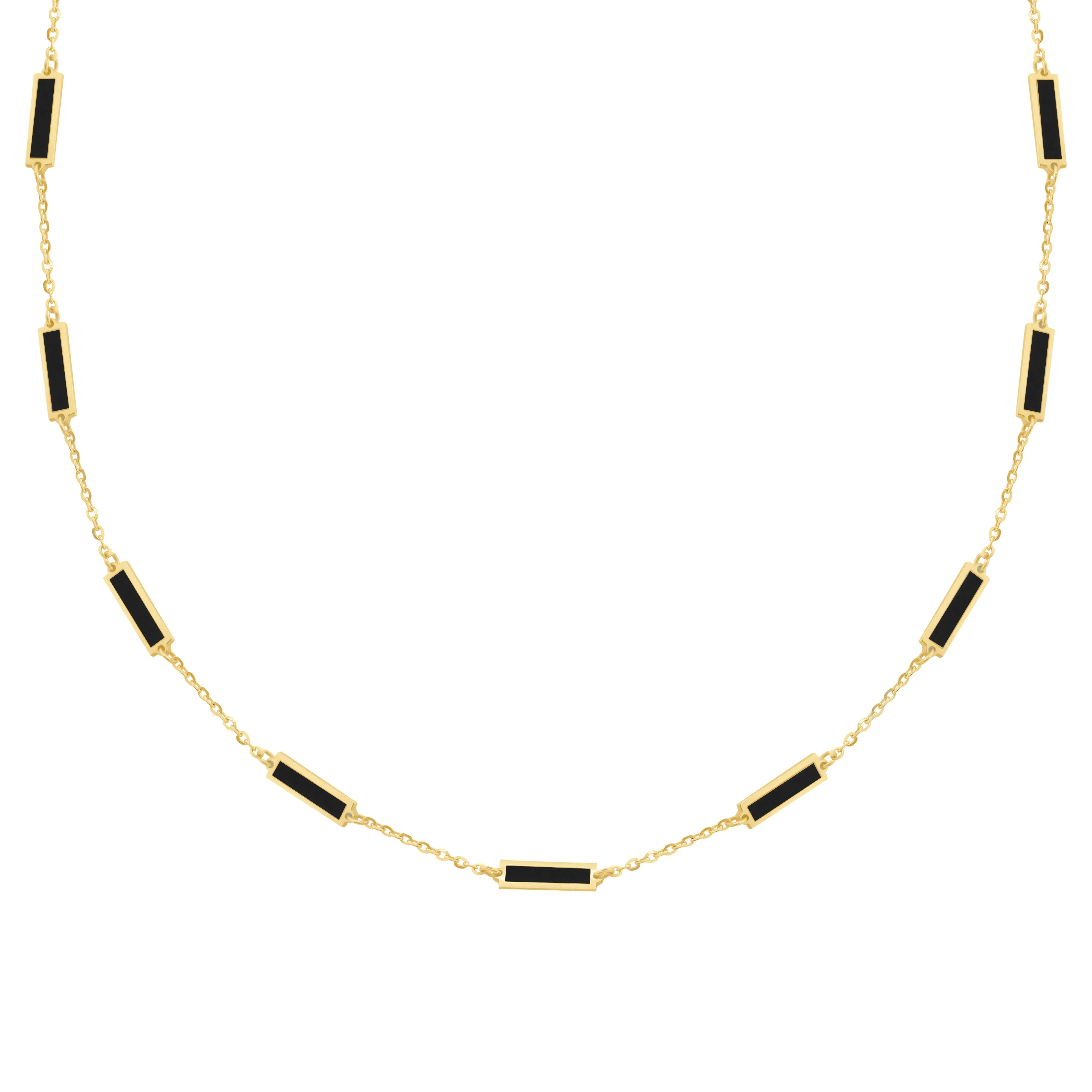 14K GOLD ONYX ANNA NECKLACE