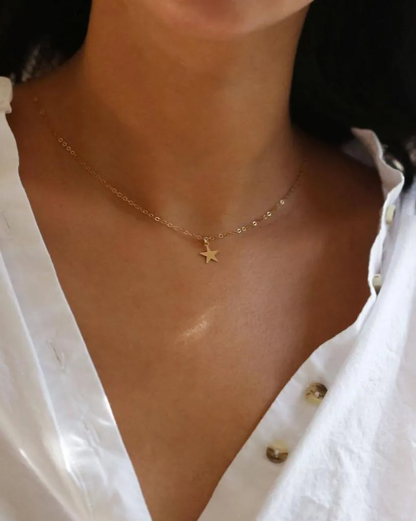 14K Gold Star Necklace