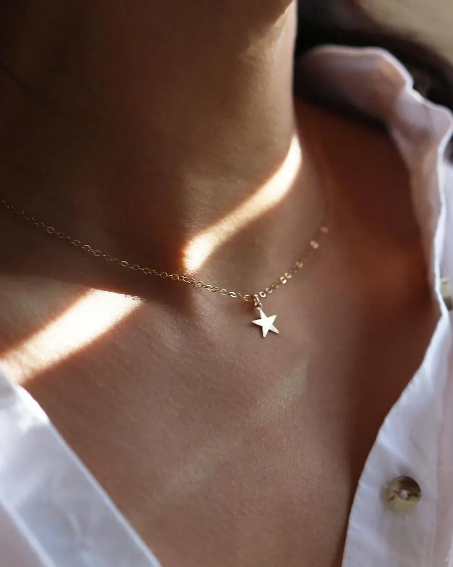 14K Gold Star Necklace