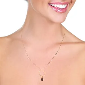 14K Solid Rose Gold Briolette Garnet Necklace Jewelry