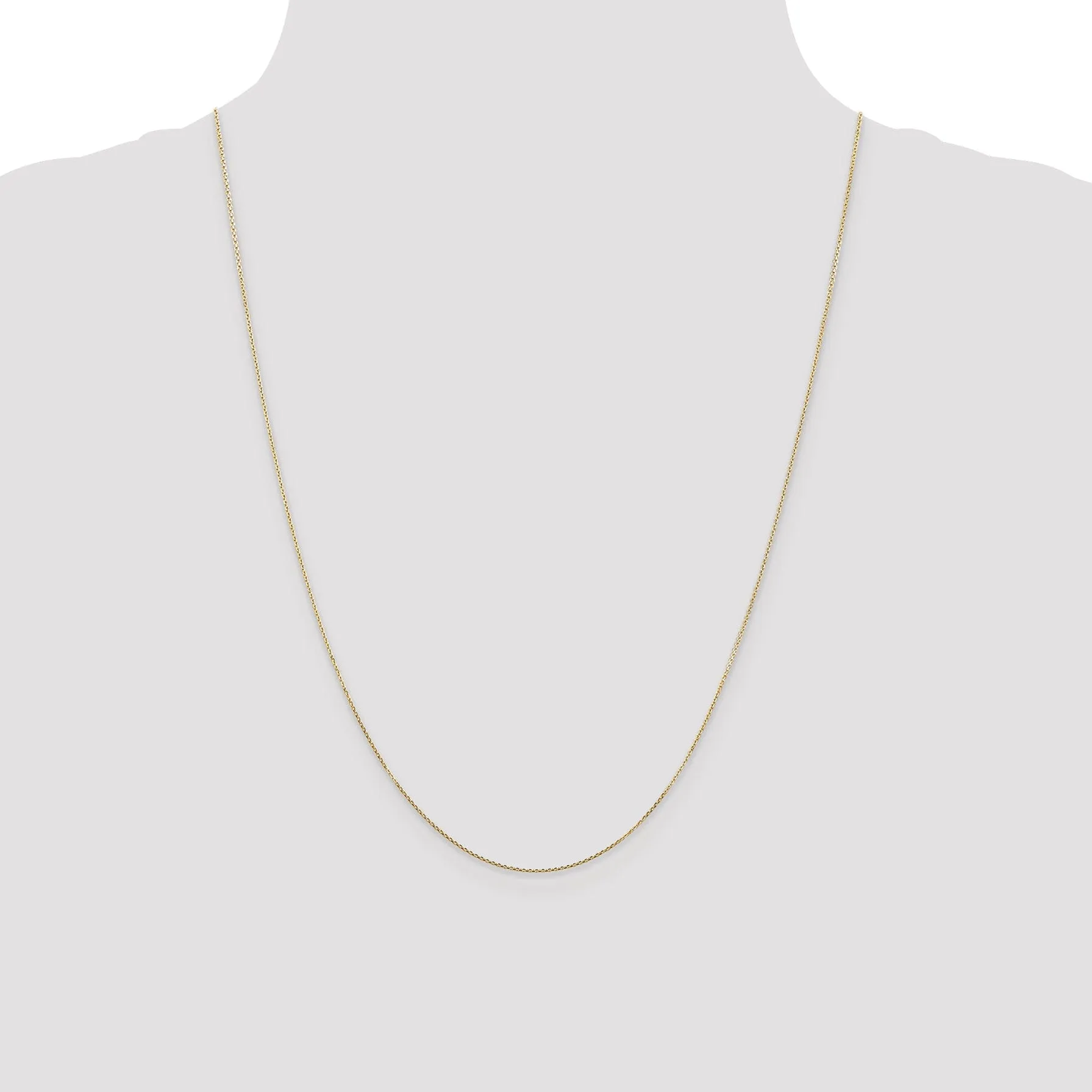 14k Yellow Gold 0.80mm wide Round Link Cable Chain