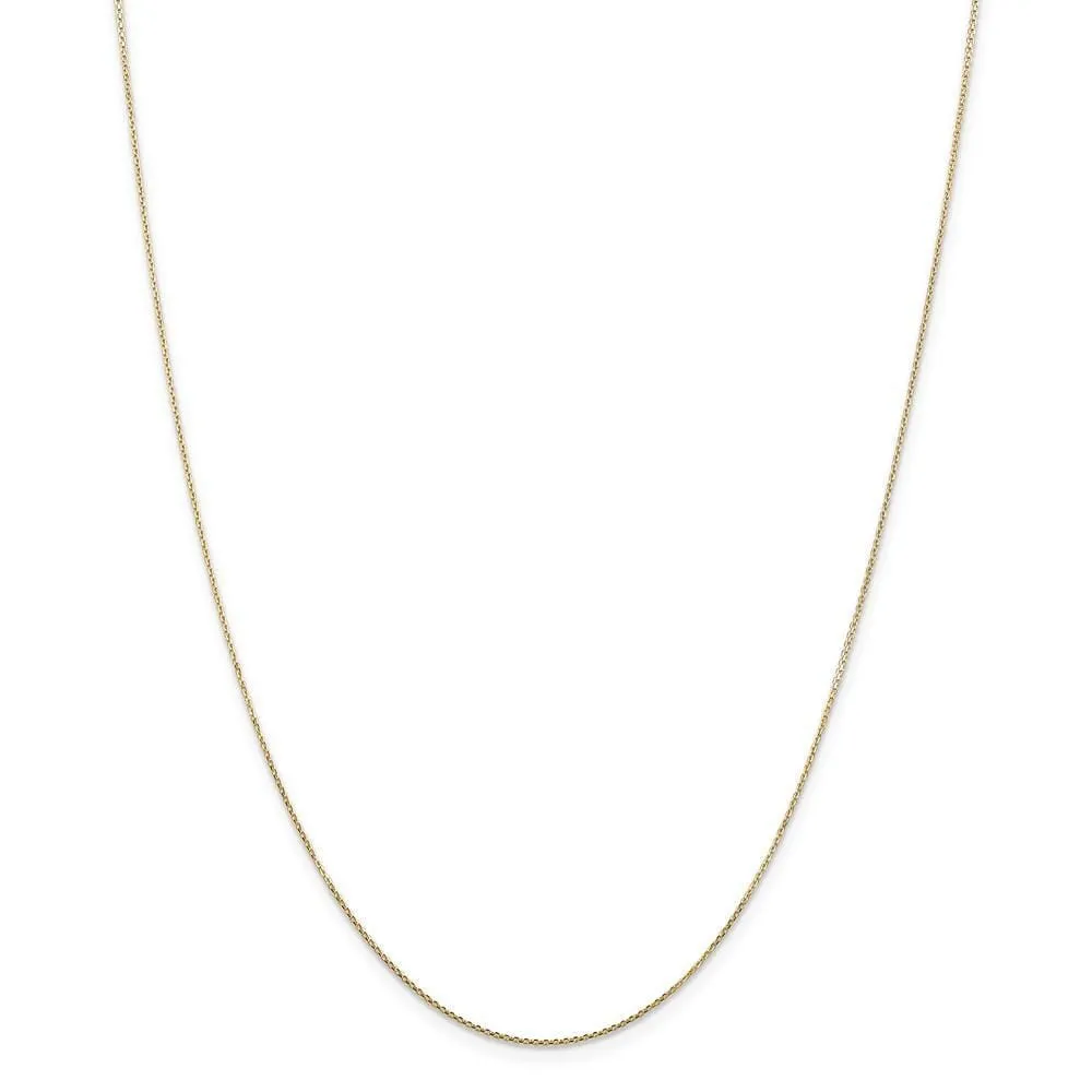 14k Yellow Gold 0.80mm wide Round Link Cable Chain