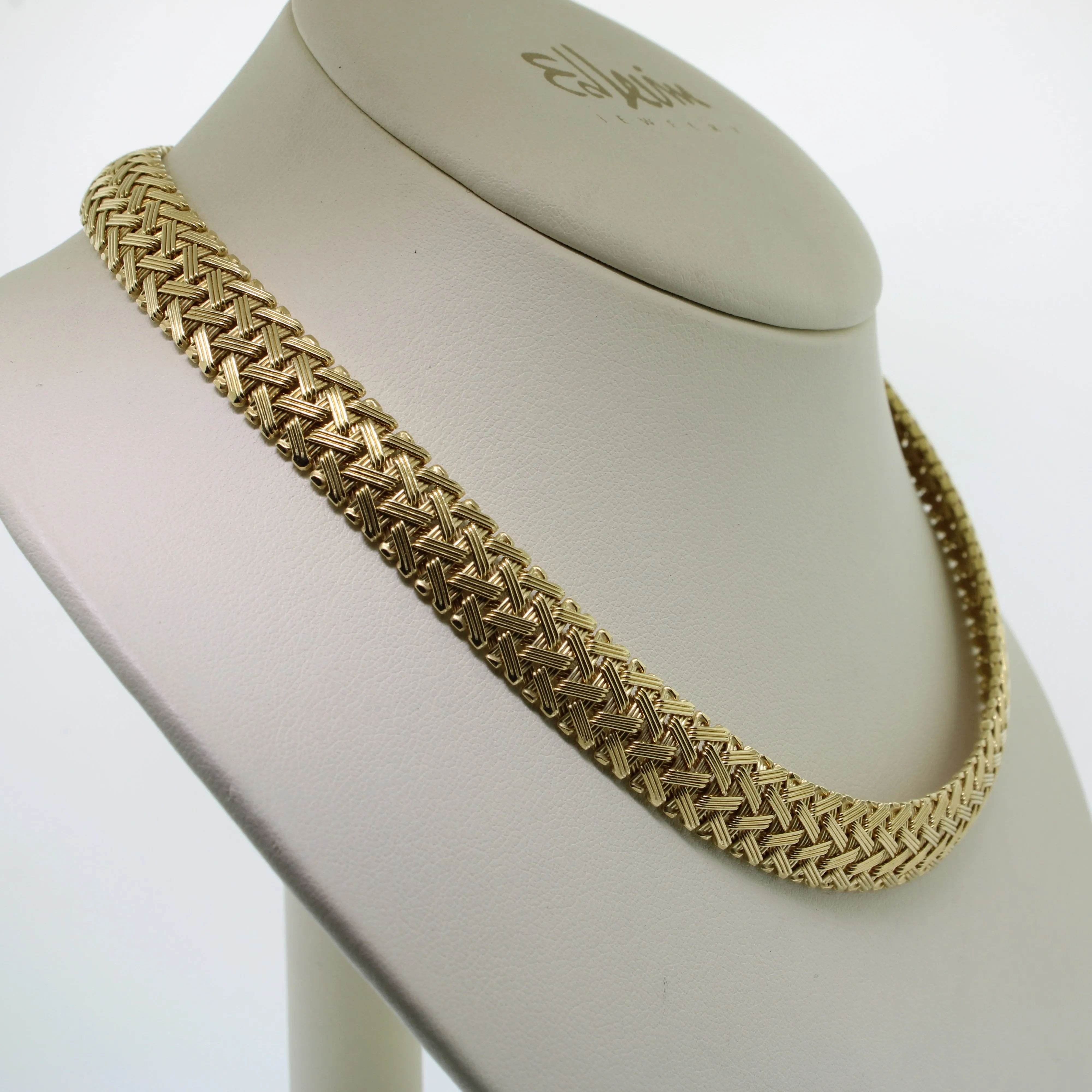 14K Yellow Gold 15.25" Woven Necklace (Estate Jewelry)