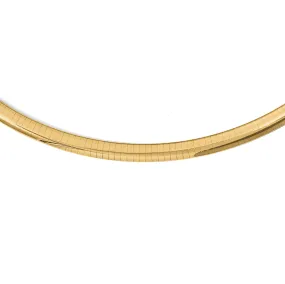 14k Yellow Gold 6mm Domed Omega Necklace