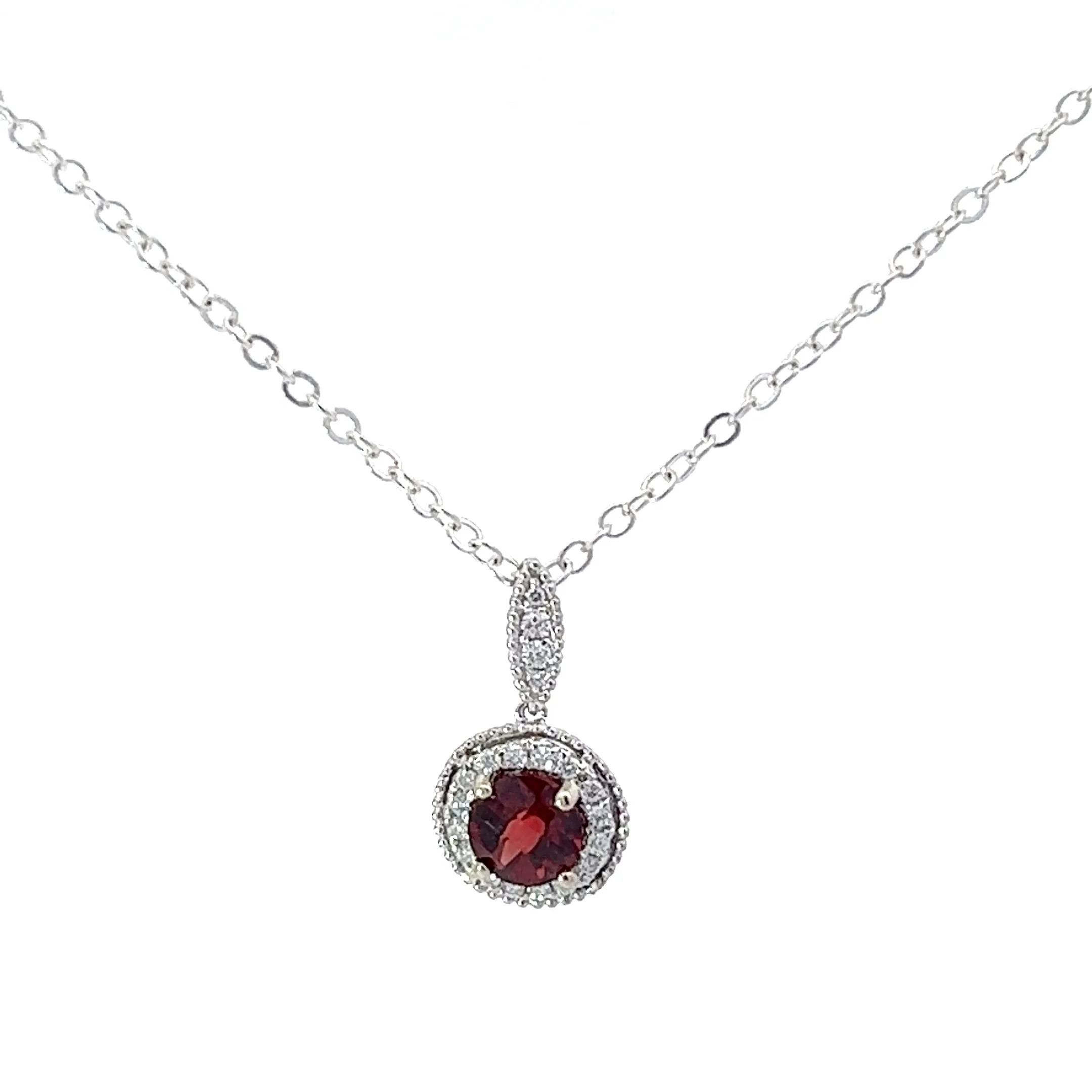 14kt White Gold Diamond and Mozambique Garnet