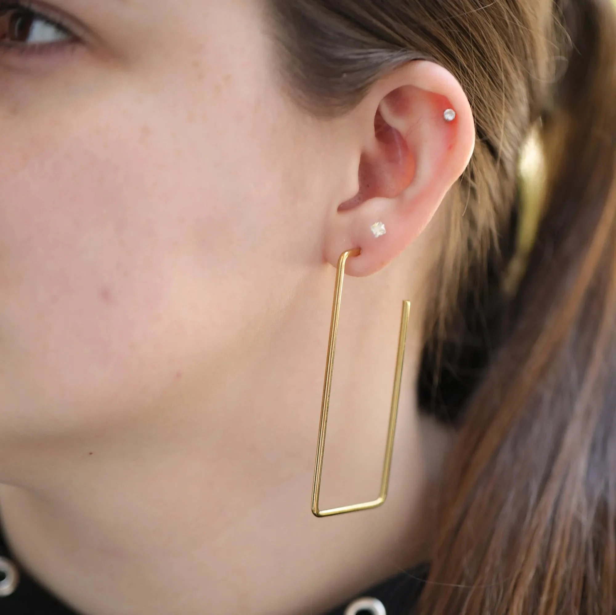 18K Gold-Filled Extra Large Rectangle Earrings