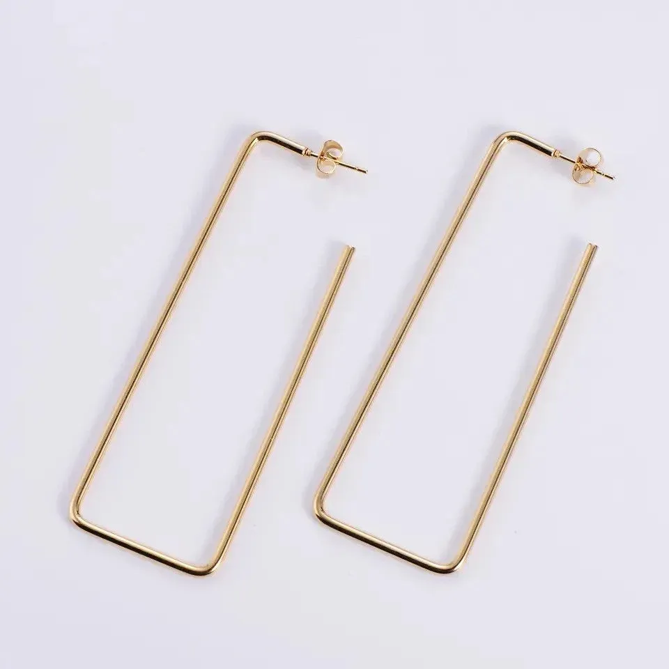 18K Gold-Filled Extra Large Rectangle Earrings