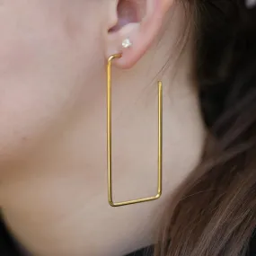 18K Gold-Filled Extra Large Rectangle Earrings