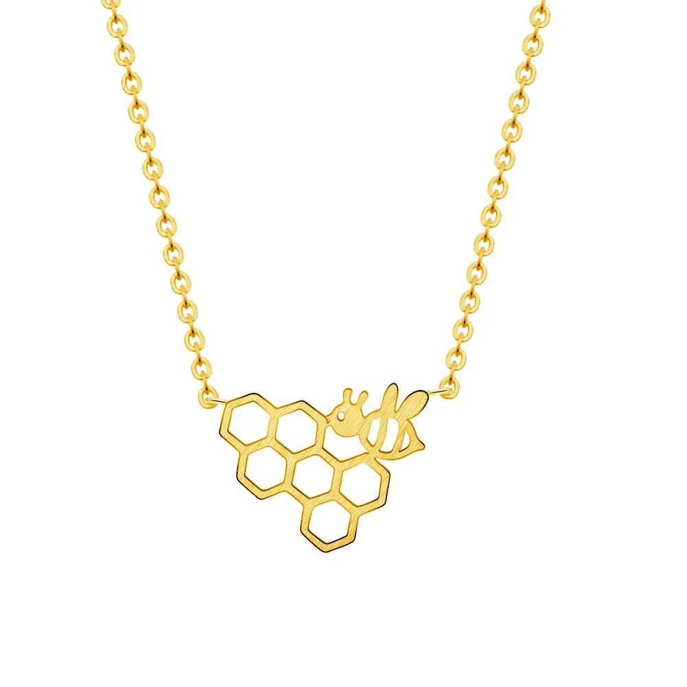 18K Gold-Filled Honeycomb Necklace