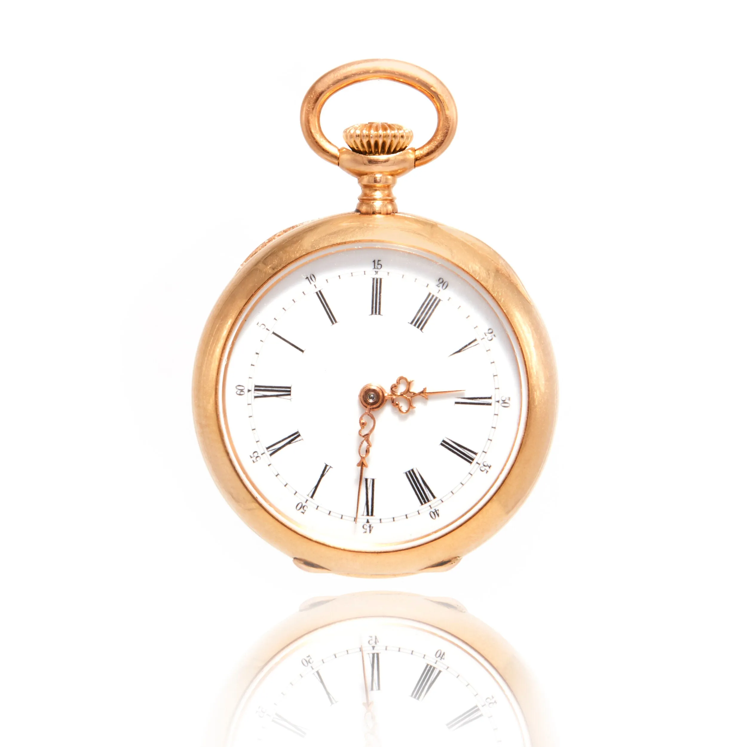 18K Rose Cut Diamond Pocket Watch Pendant