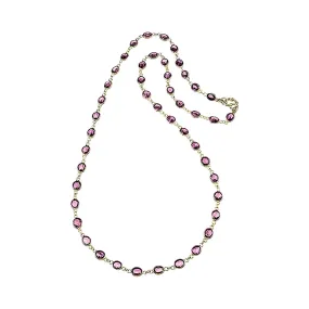 18K Yellow Gold Garnet Chain