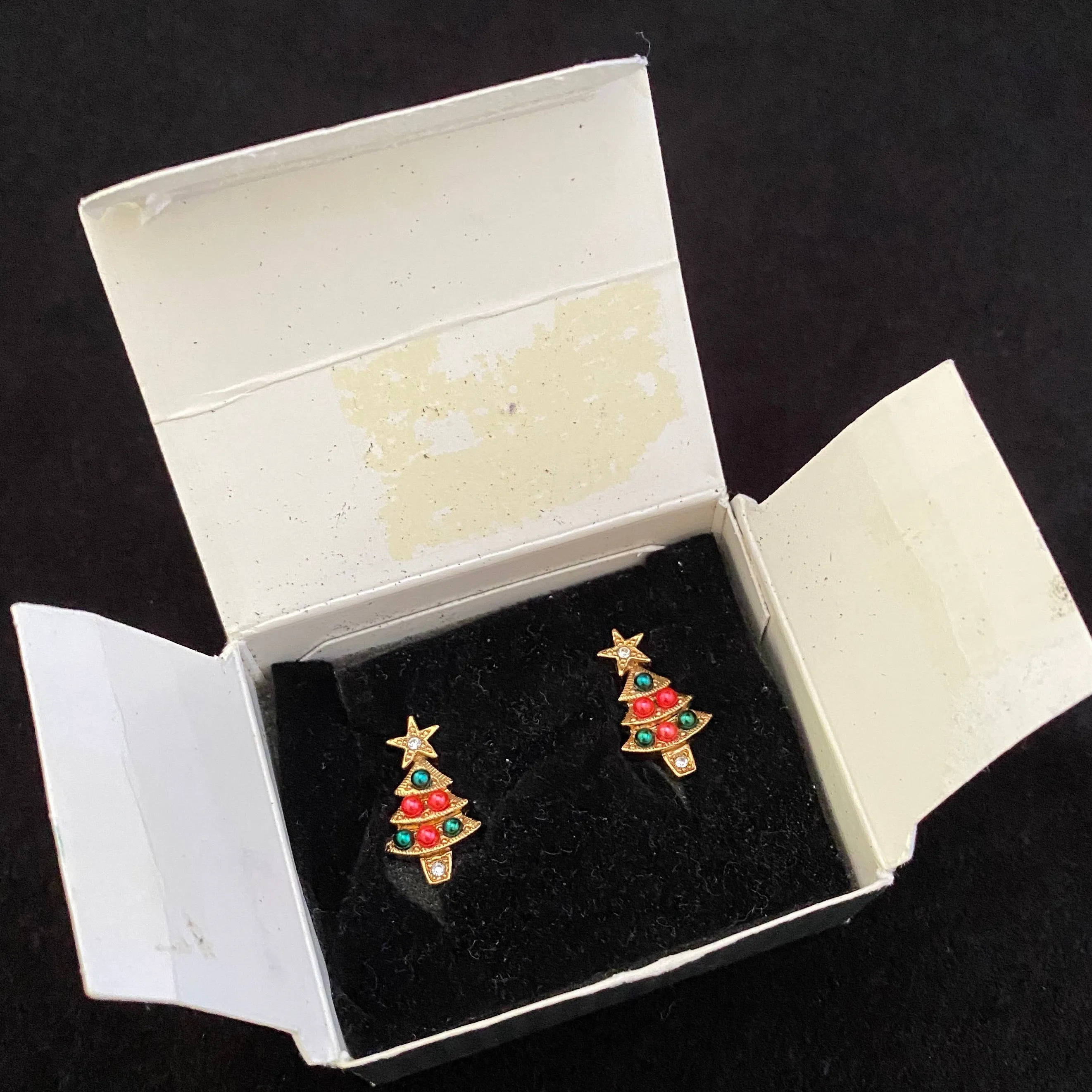 1995 Avon Colorful Christmas Tree Earrings