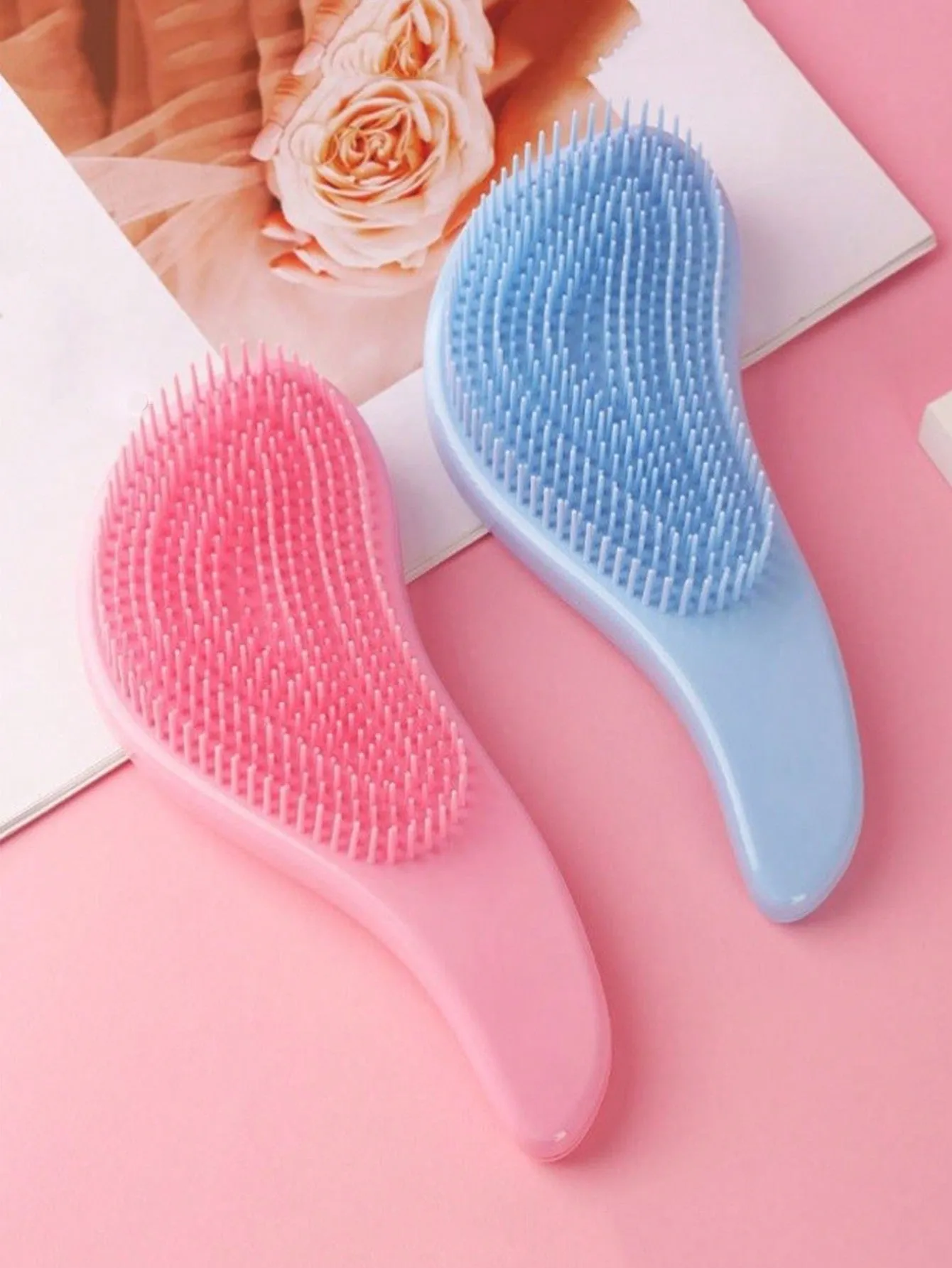 1pc Magic Handle Comb Anti Static Massage Hair Brush Tangle Detangle Shower Massage Hairbrush Comb Salon Hair Styling Tool Shower Massage Hairbrush Combs