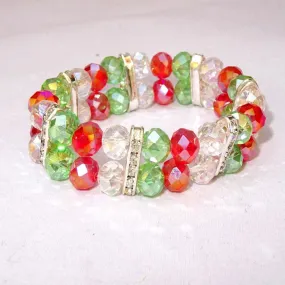 2 Layers Multi color Crystal Beads Bracelet Jewellery