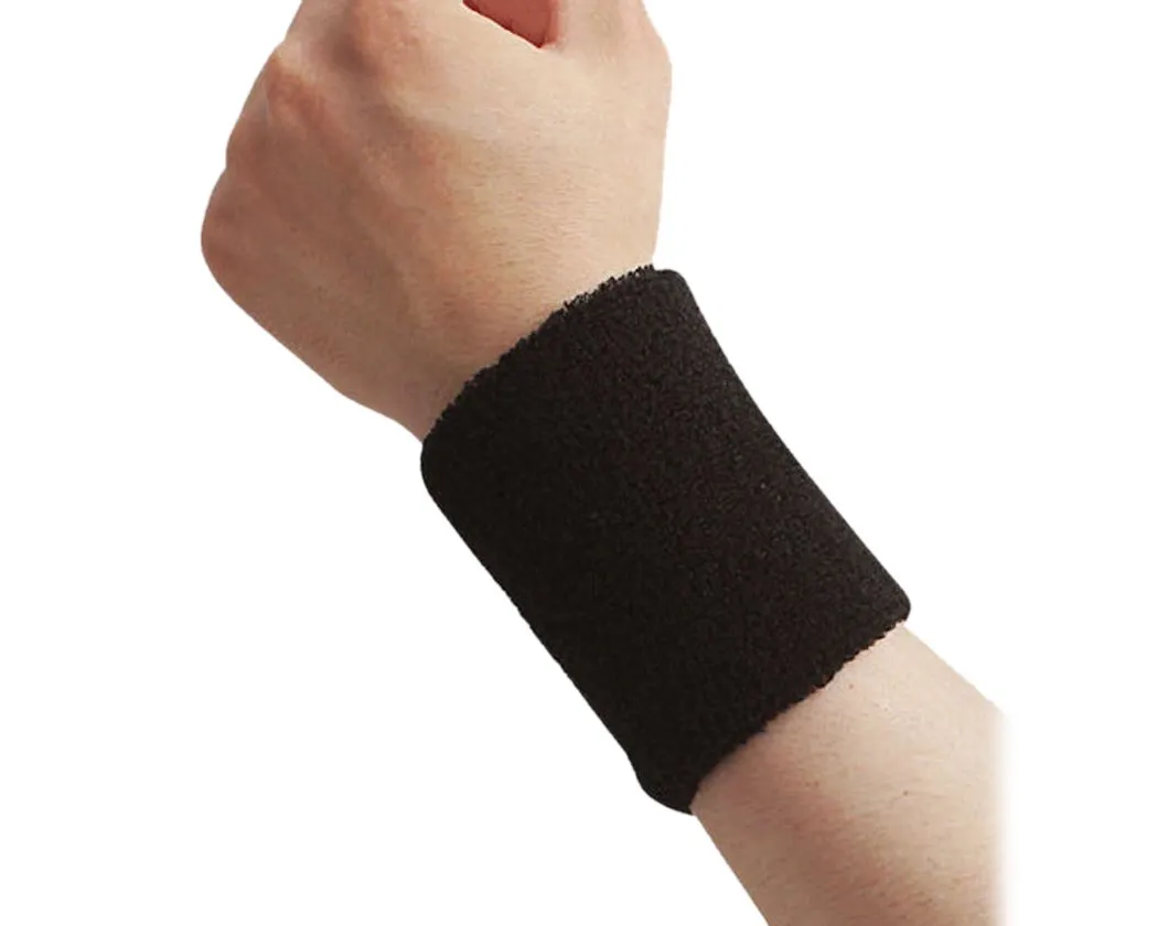 3 Pieces Elastic Sport Headband Wristband Set - Black