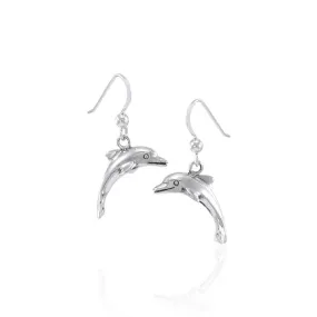 925 Real Silver Earrings with Dolphin Pendant