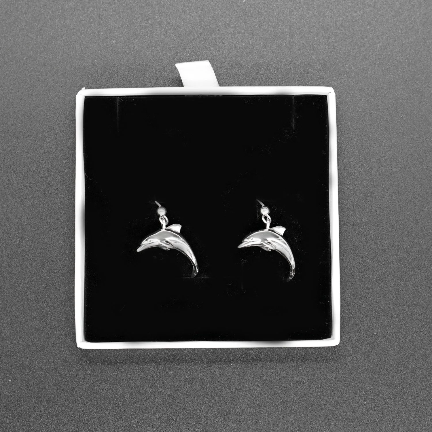 925 Real Silver Earrings with Dolphin Pendant