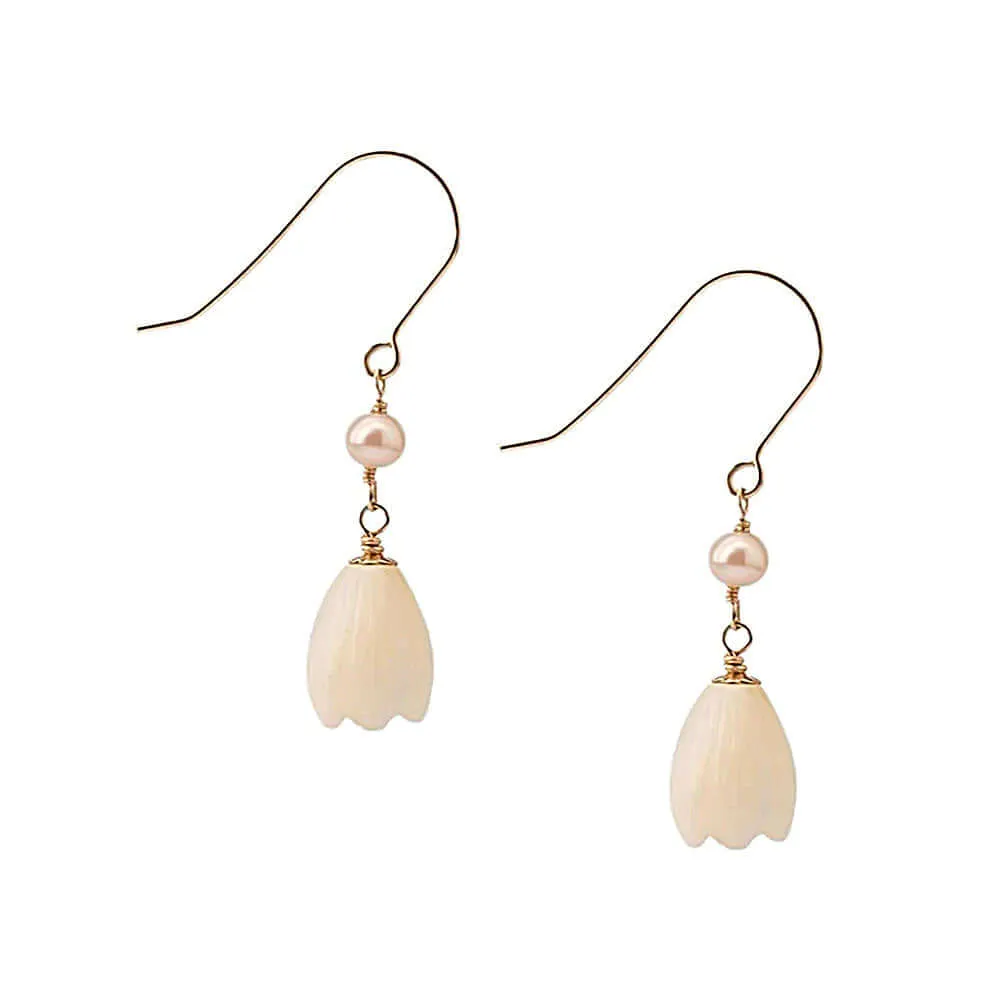 925 Silver Lily Of The Valley Pearl Drop Earrings