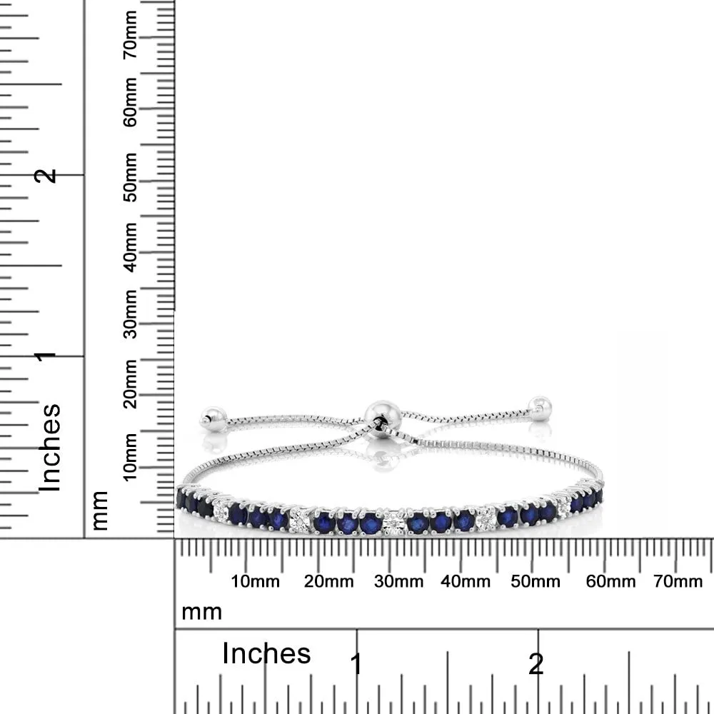 925 Sterling Silver Sapphire Tennis Bracelet