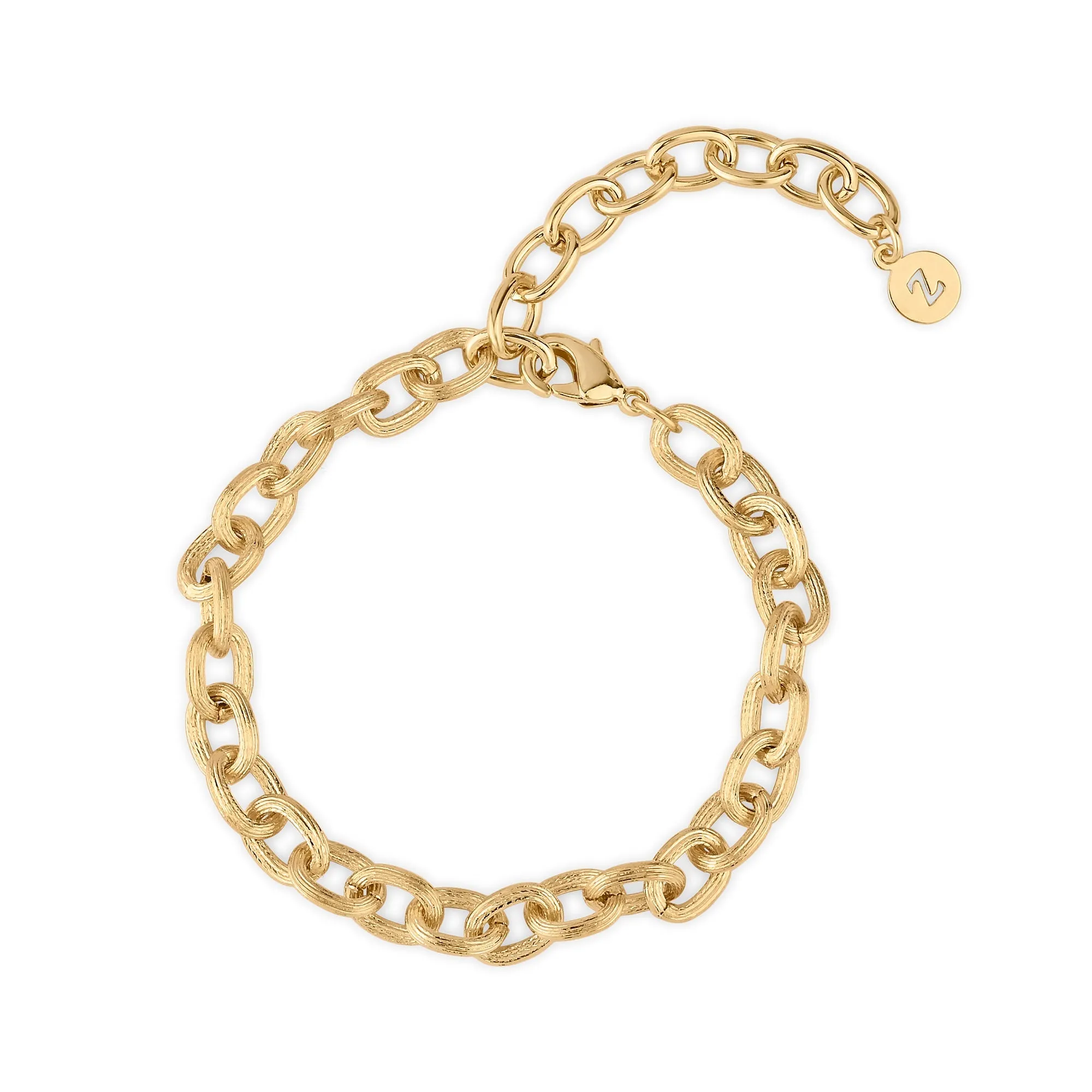 Accessorize London Women 14k Real Gold Plated Chunky Curb Chain Bracelet