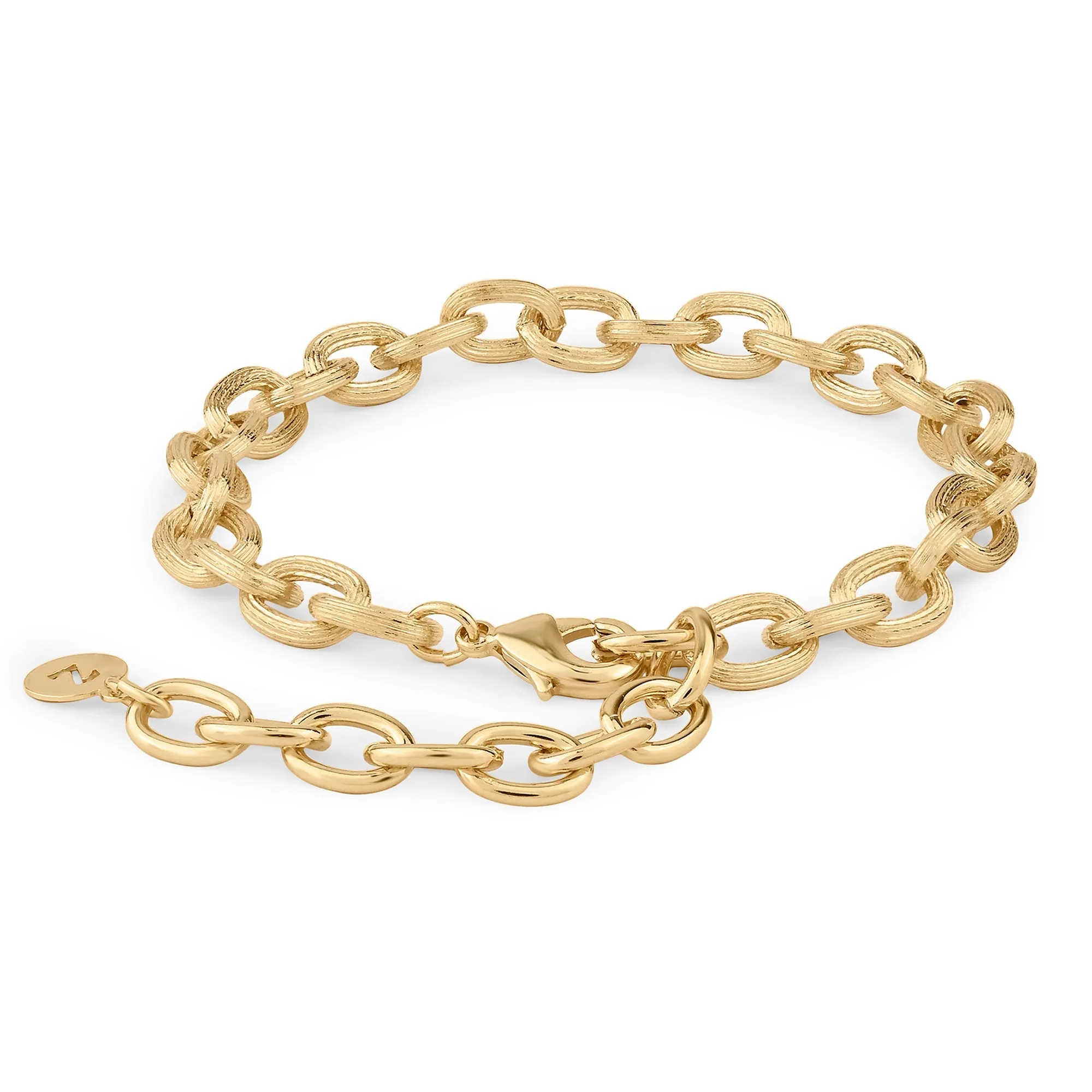 Accessorize London Women 14k Real Gold Plated Chunky Curb Chain Bracelet