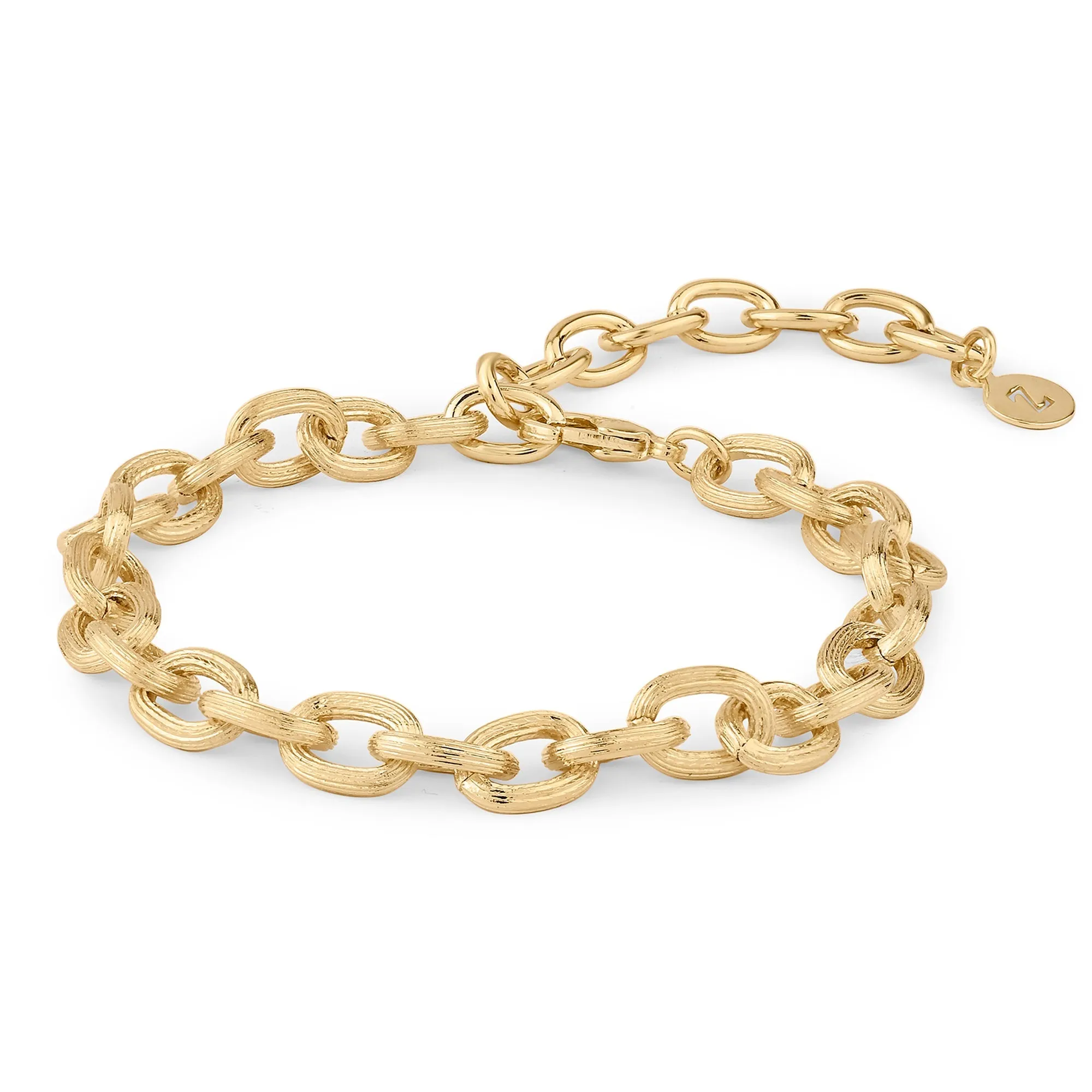 Accessorize London Women 14k Real Gold Plated Chunky Curb Chain Bracelet