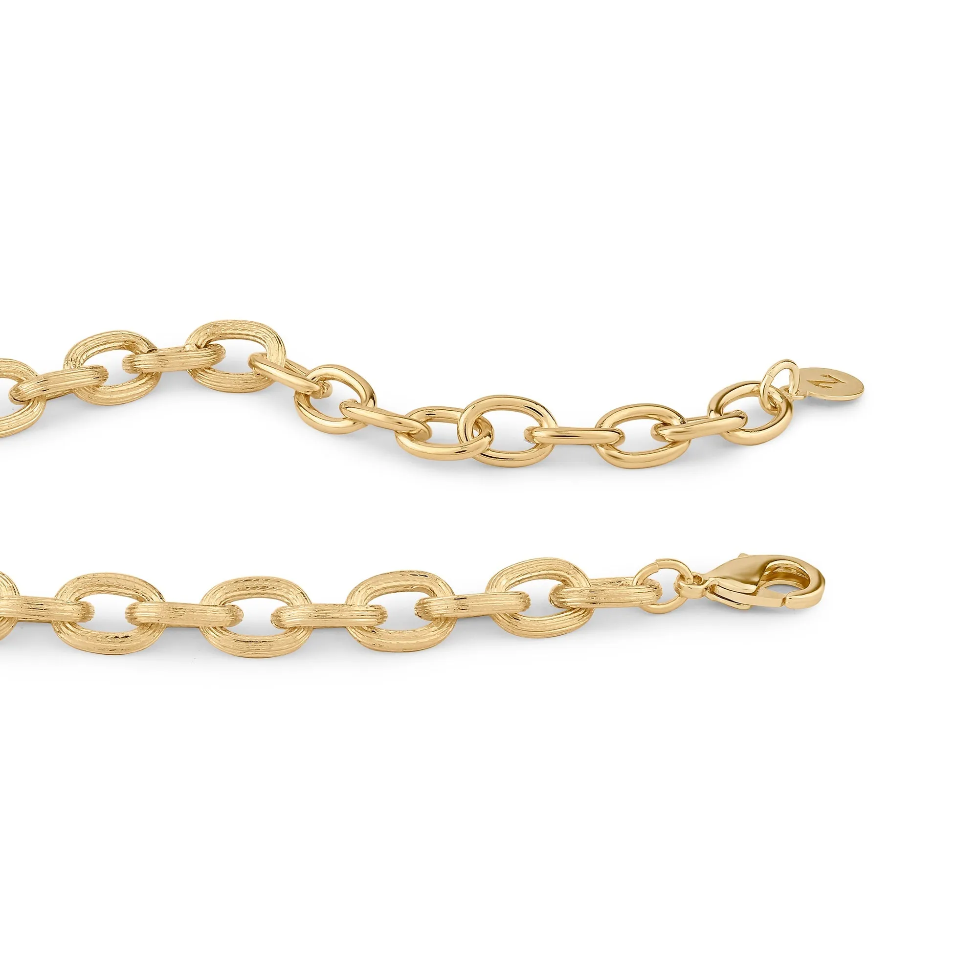 Accessorize London Women 14k Real Gold Plated Chunky Curb Chain Bracelet