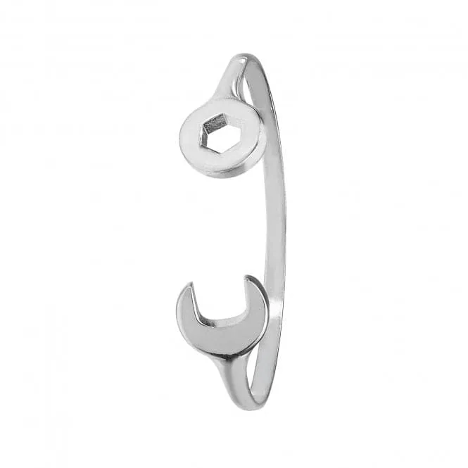 Acotis Silver Babies Oval Spanner Bangle G4208