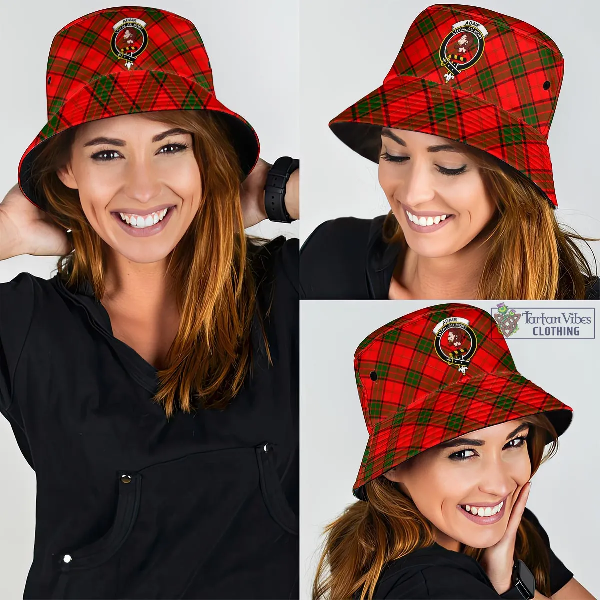 Adair Tartan Bucket Hat with Family Crest