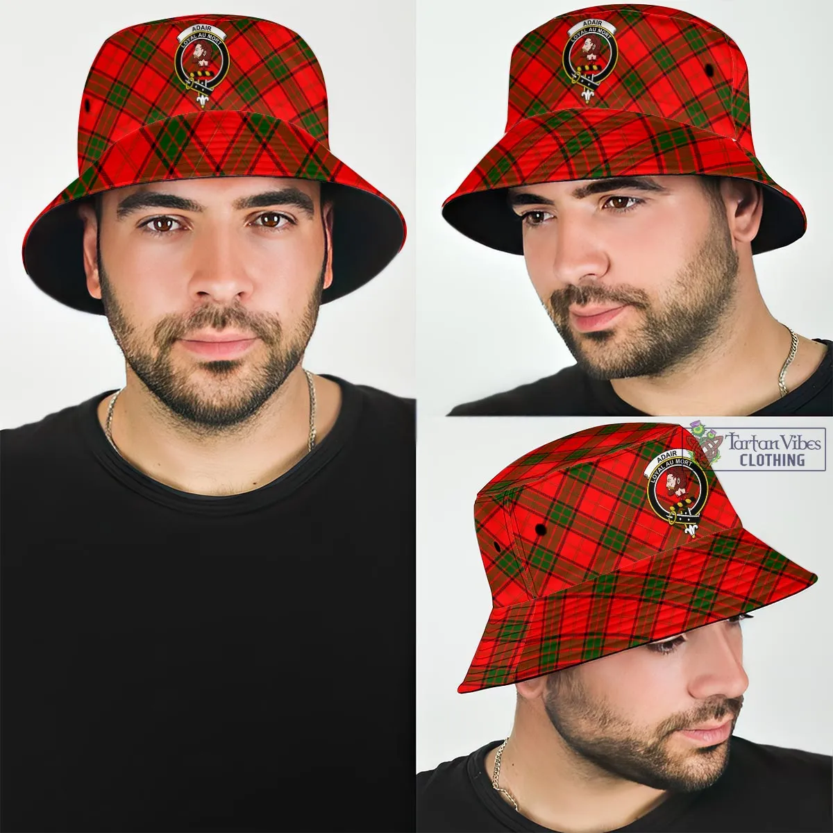 Adair Tartan Bucket Hat with Family Crest