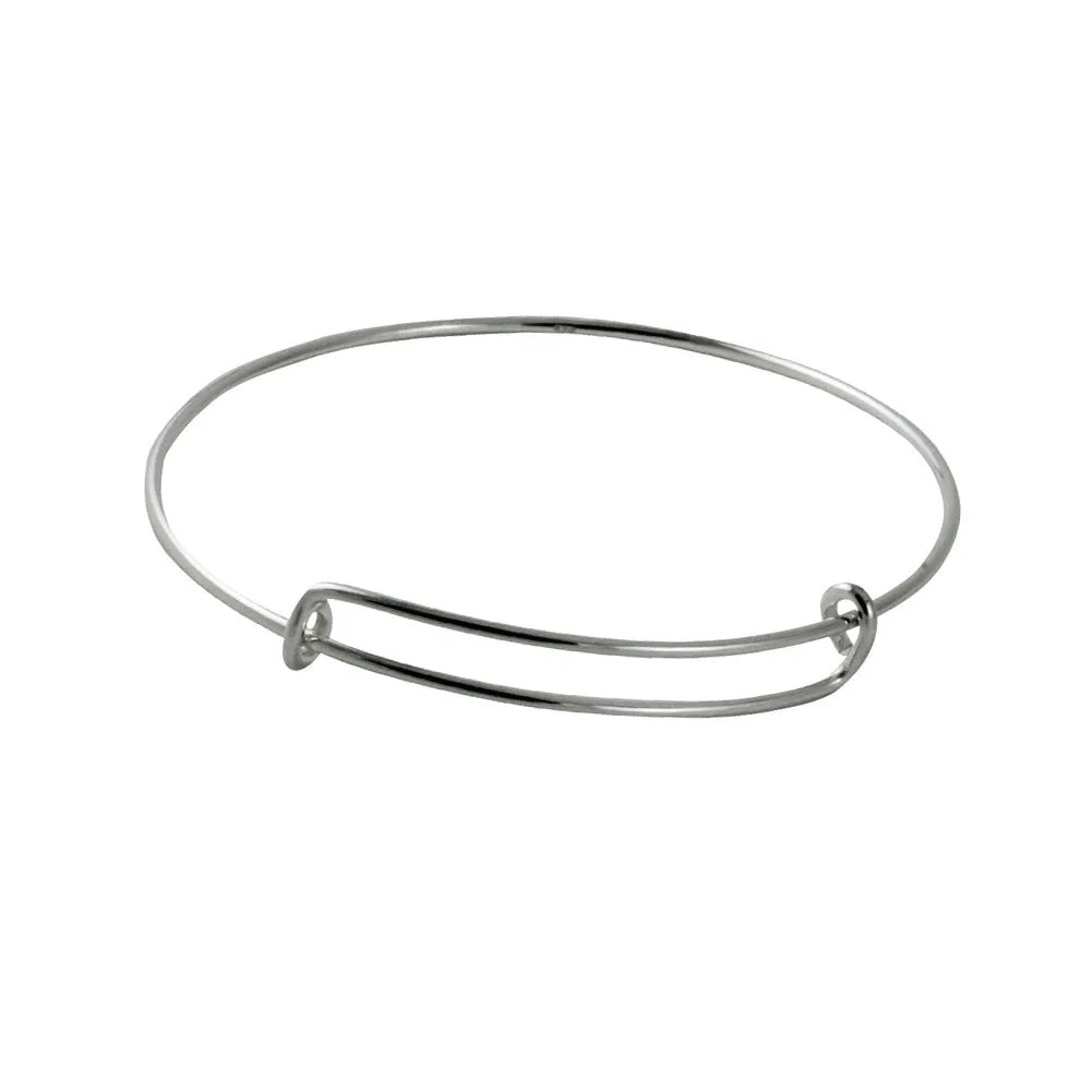 Adjustable Sterling Silver Bangle Bracelet Slim