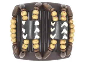 African Butterfly Chameleon Hair Comb - Stones & Bones Brown 36