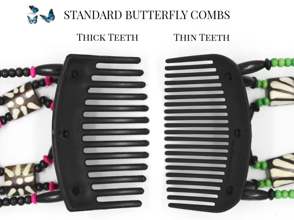 African Butterfly Hair Comb - Beada Black 158