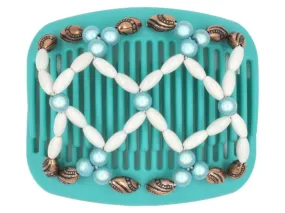 African Butterfly Hair Comb - Ndalena Turquoise 08