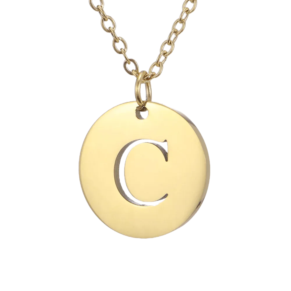 Alphabet Necklace Gold Plated - Letter C