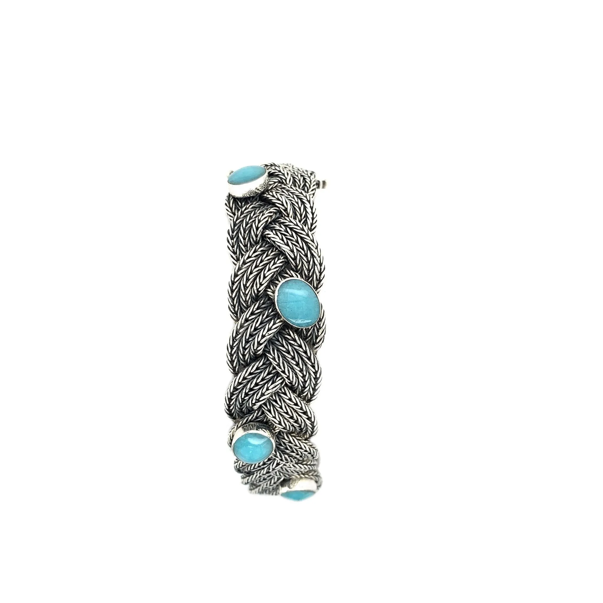 Amazonite Bracelet in Braided Sterling Silver