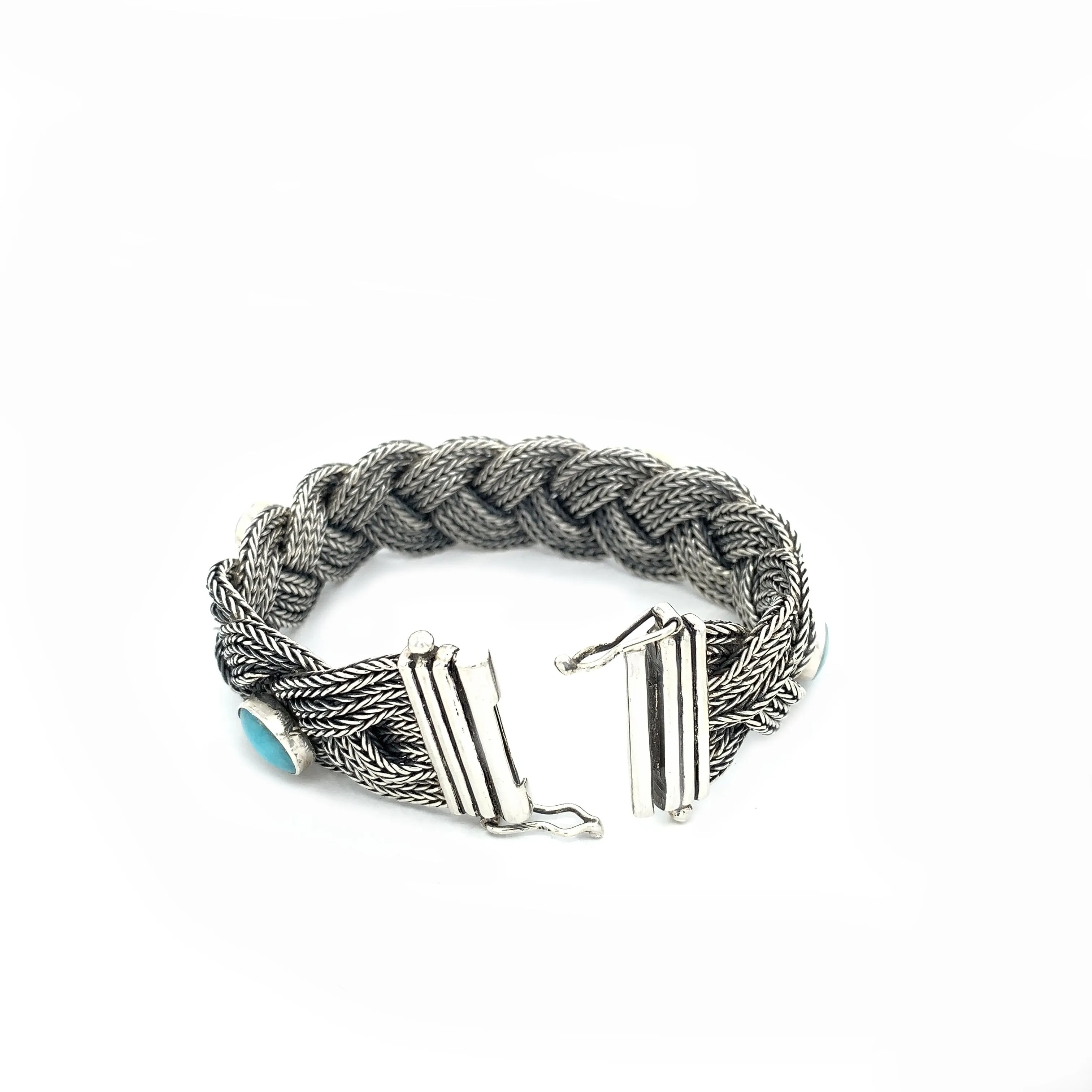 Amazonite Bracelet in Braided Sterling Silver