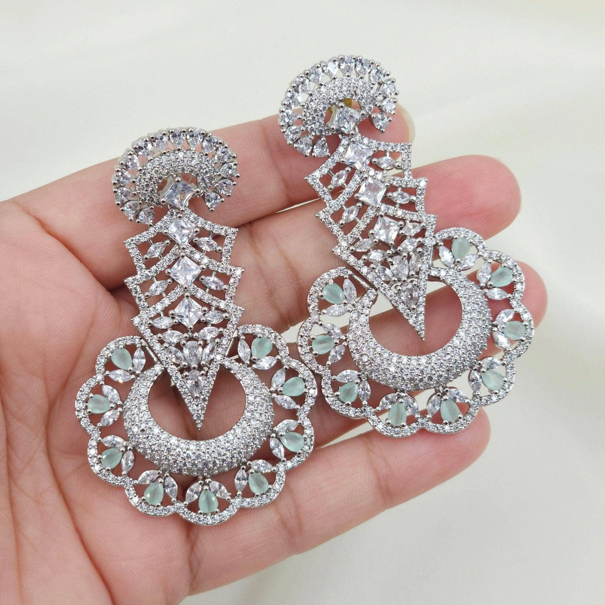 American Diamond Drop Earrings