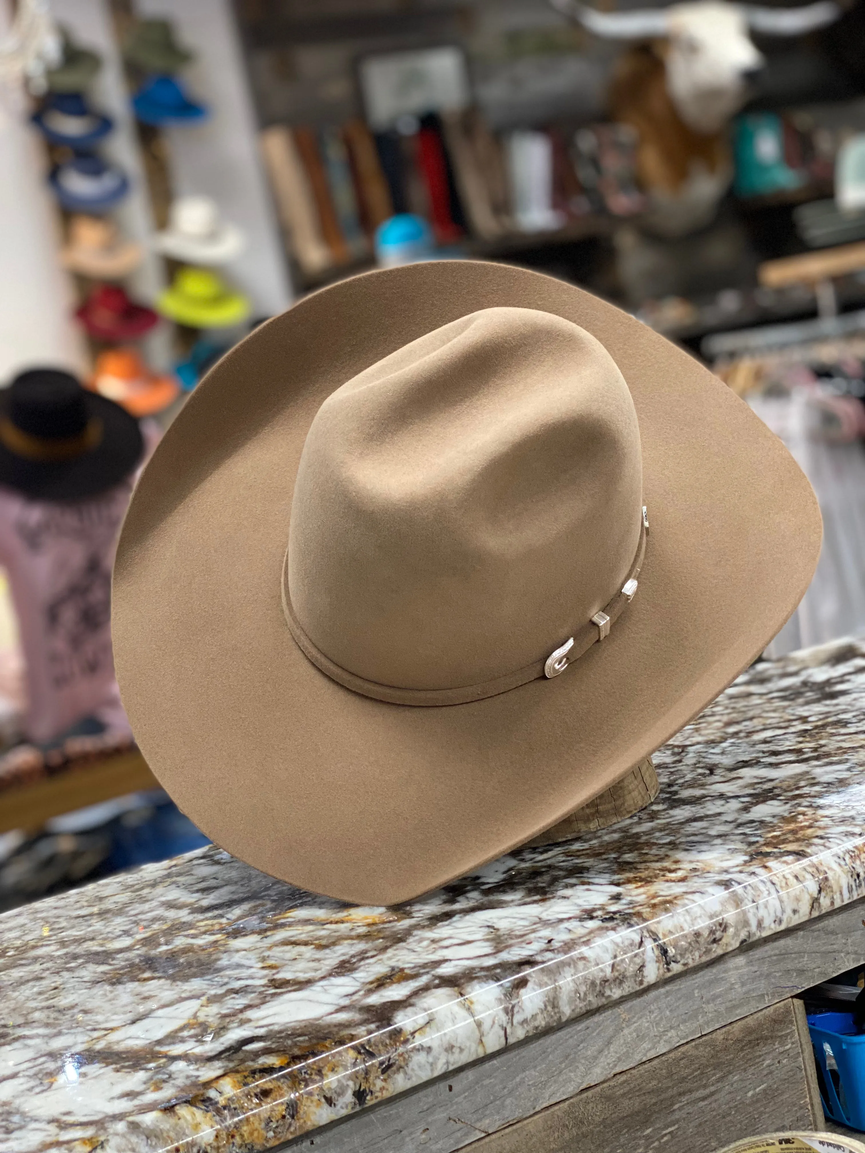 American Hat Co Felt 10X Pecan  7” Tall Crown 4" 1/4 Brim