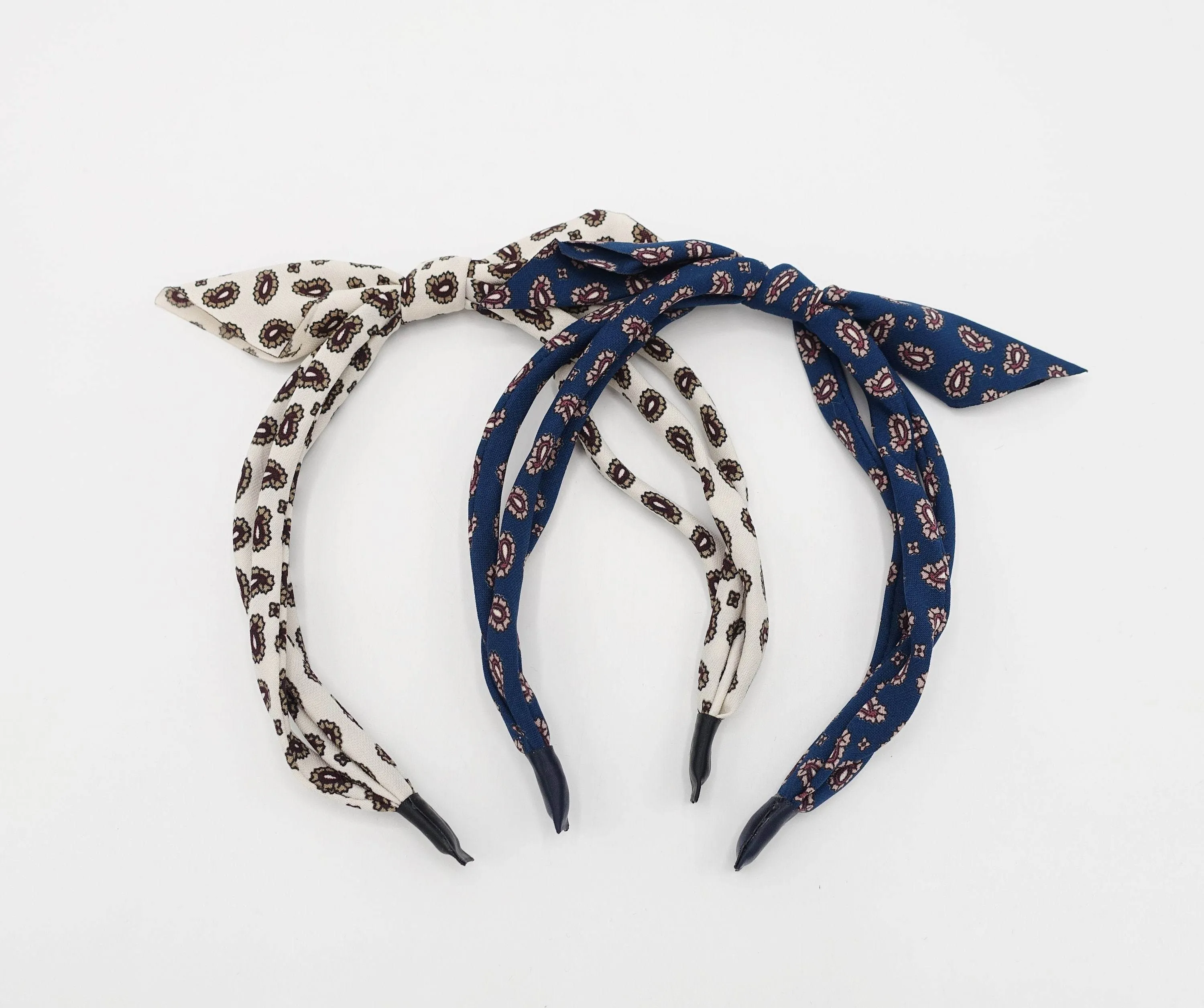 amoeba print bow knot triple fabric strand headband unique thin hairband women hair accessory